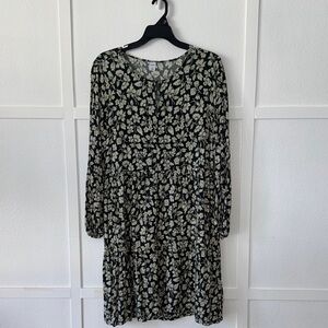 Floral Green and White Dress